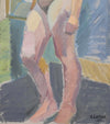 Swedish Vintage Figure Oil Painting From Sweden By S Larsson 1955
