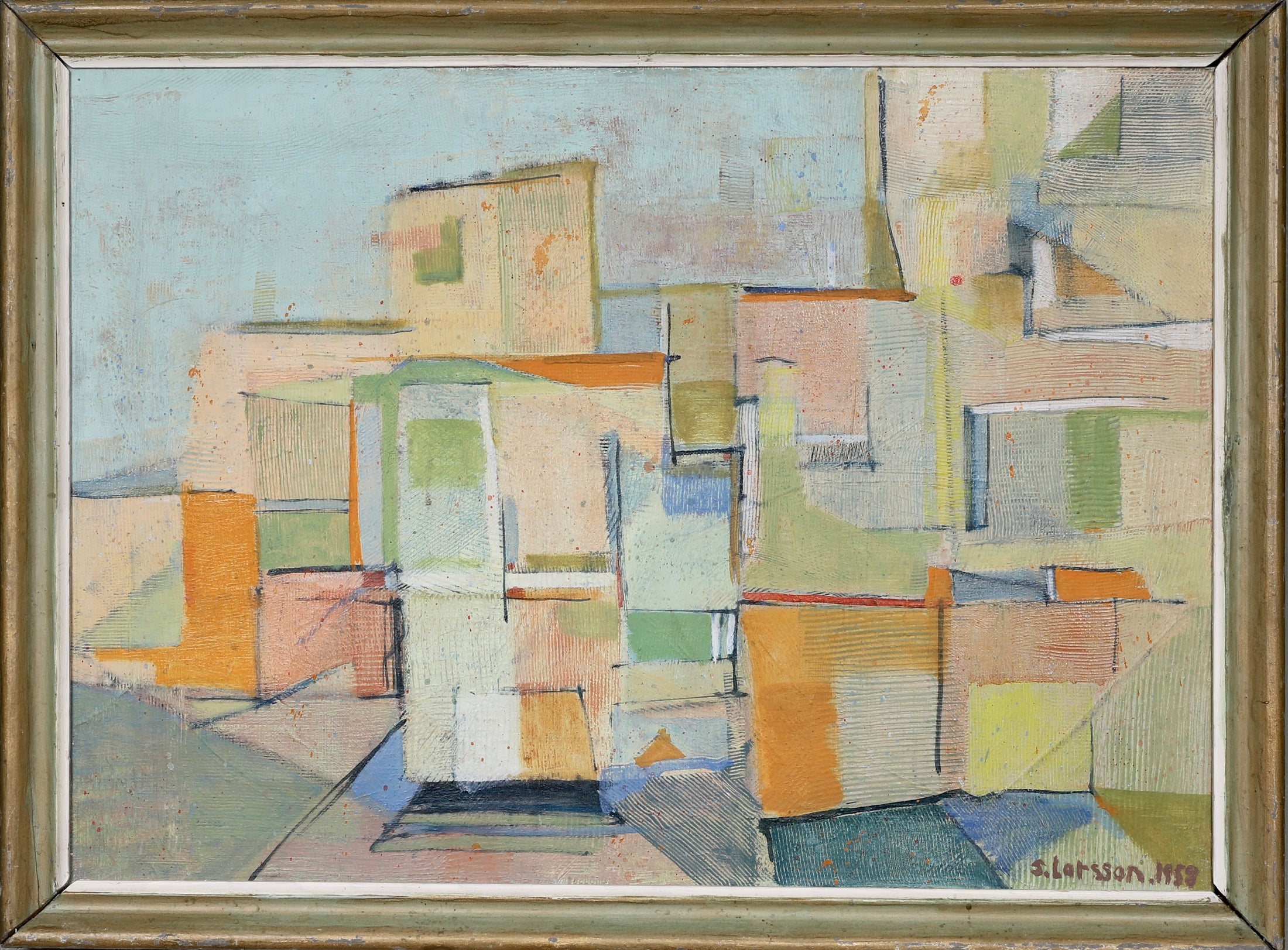 Vintage Art Original Landscape Oil Painting by S Larsson From Sweden