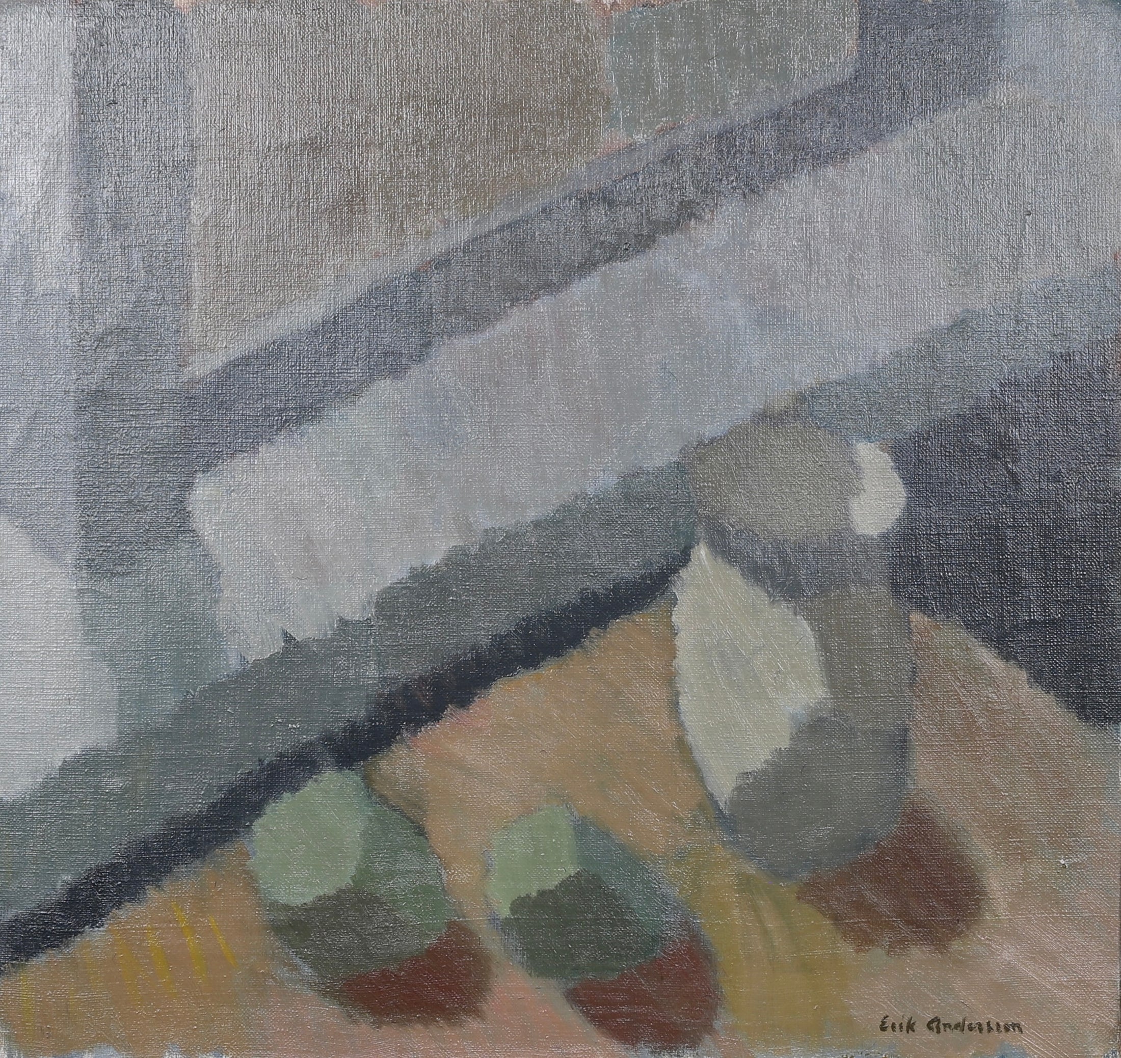 Vintage Mid Century Still Life Oil Painting By E Andersson Sweden