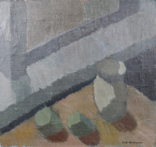 Vintage Mid Century Still Life Oil Painting By E Andersson Sweden