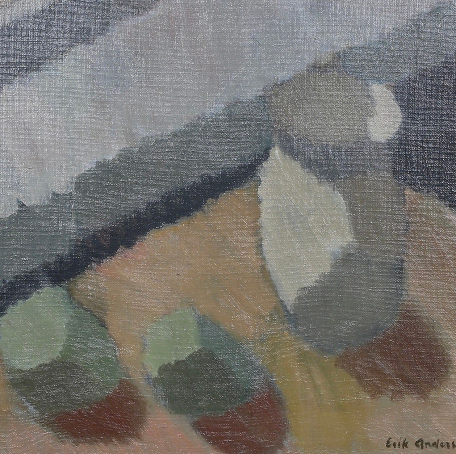 Vintage Mid Century Still Life Oil Painting By E Andersson Sweden