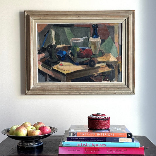 Original Still Life Oil Painting Vintage By E Emmanuelsson Sweden