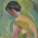 Original Vintage Mid Century Figure Oil Painting From Sweden 1956