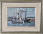 Mid Century Original Sailboat Oil Painting From Sweden