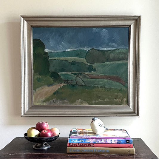 Mid Century Landscape Oil Painting From Sweden 1947