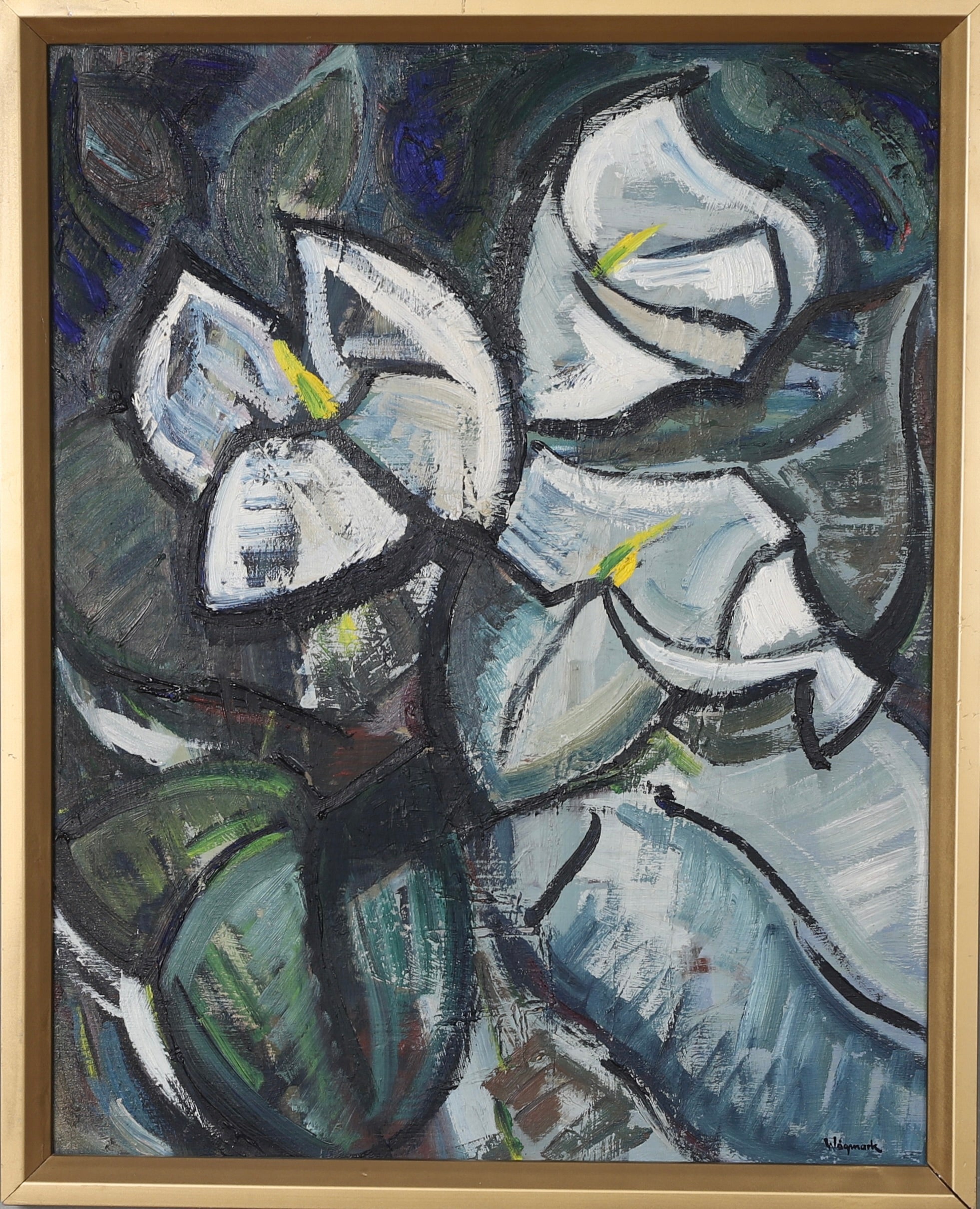 Vintage Mid Century Still Life Oil Painting from Sweden