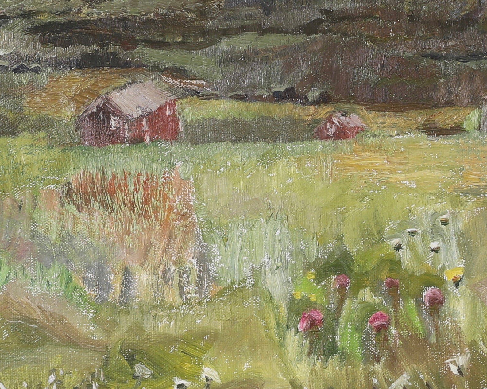 Mid Century Original Vintage Landscape Oil Painting from Sweden