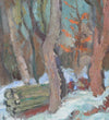 Colorful Vintage Winter Scene Original Oil Painting From Sweden