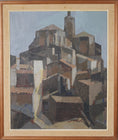 Load image into Gallery viewer, Vintage Art Original Cityscape Oil Painting  From Sweden

