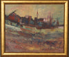 Mid Century Abstract Landscape Oil Painting From Sweden