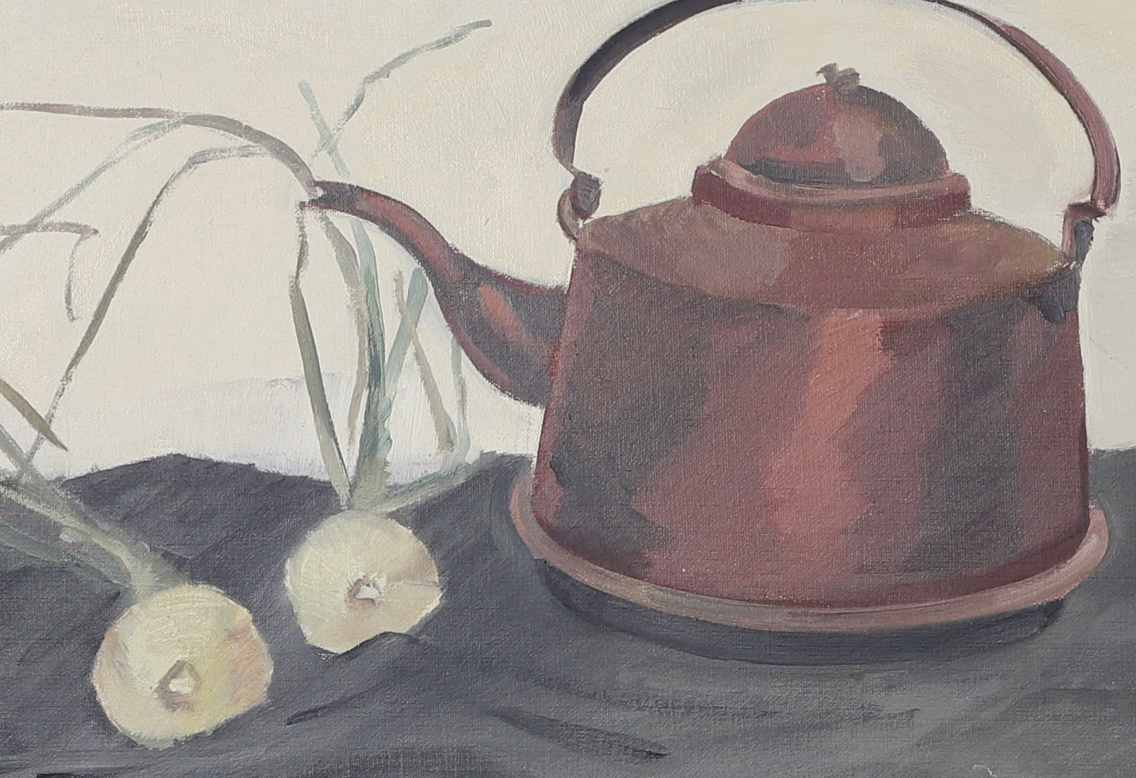 Mid Century Original Still Life Oil Painting From Sweden