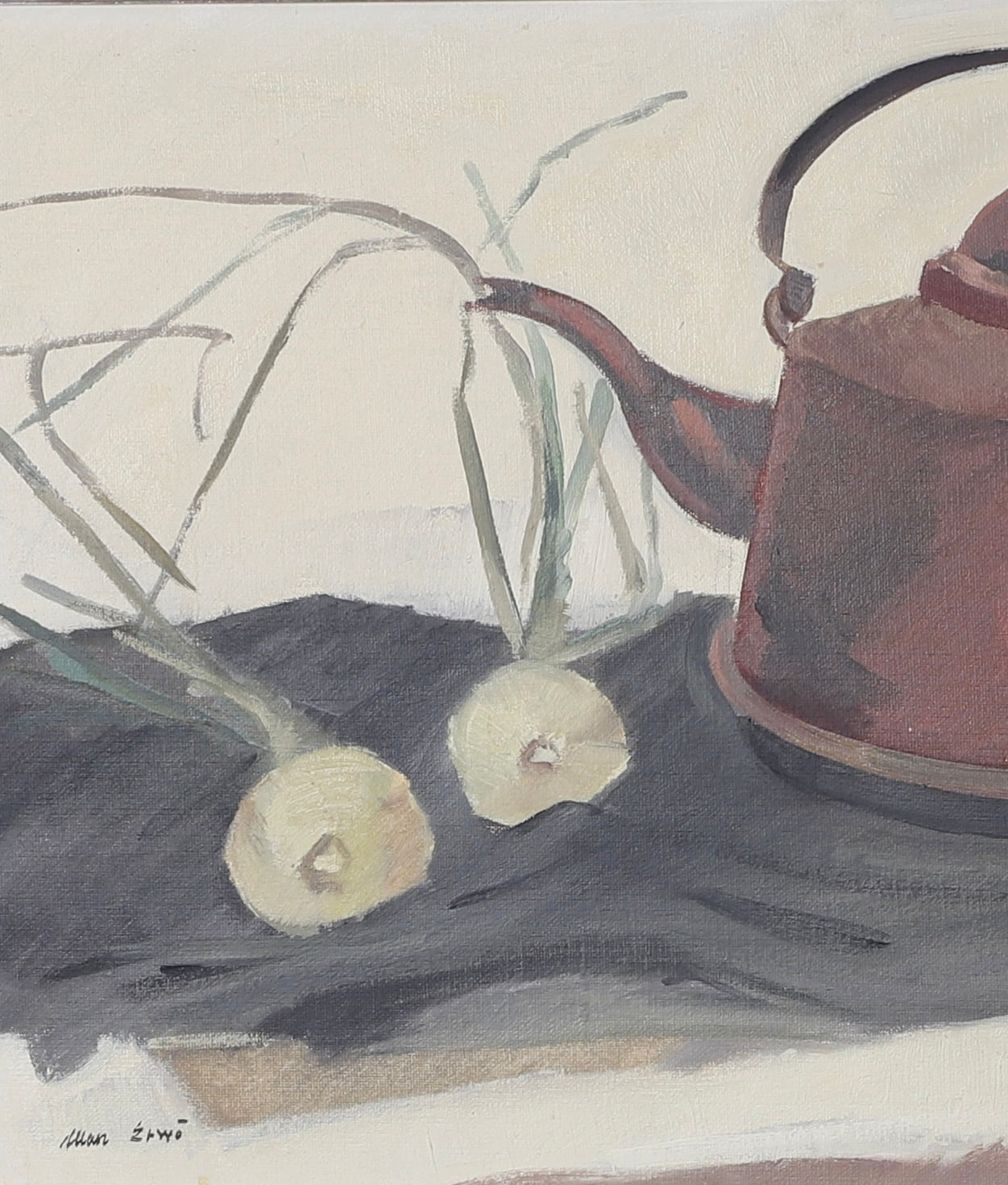 Mid Century Original Still Life Oil Painting From Sweden