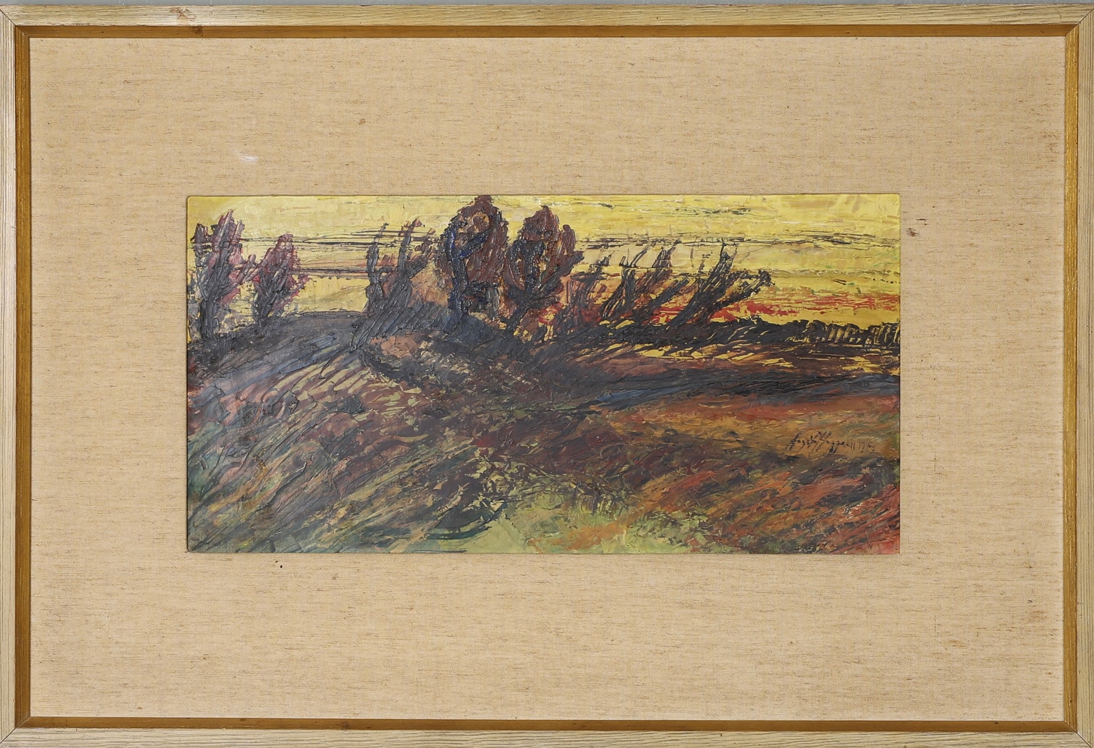 Mid Century Vintage Landscape From Sweden 1957
