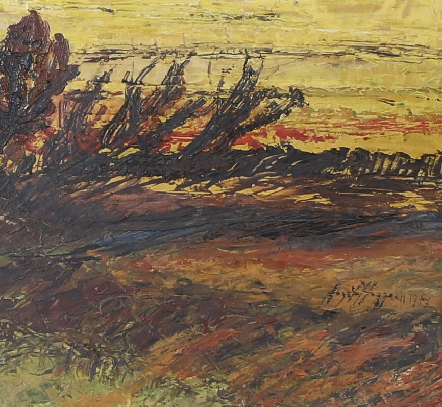 Mid Century Vintage Landscape From Sweden 1957