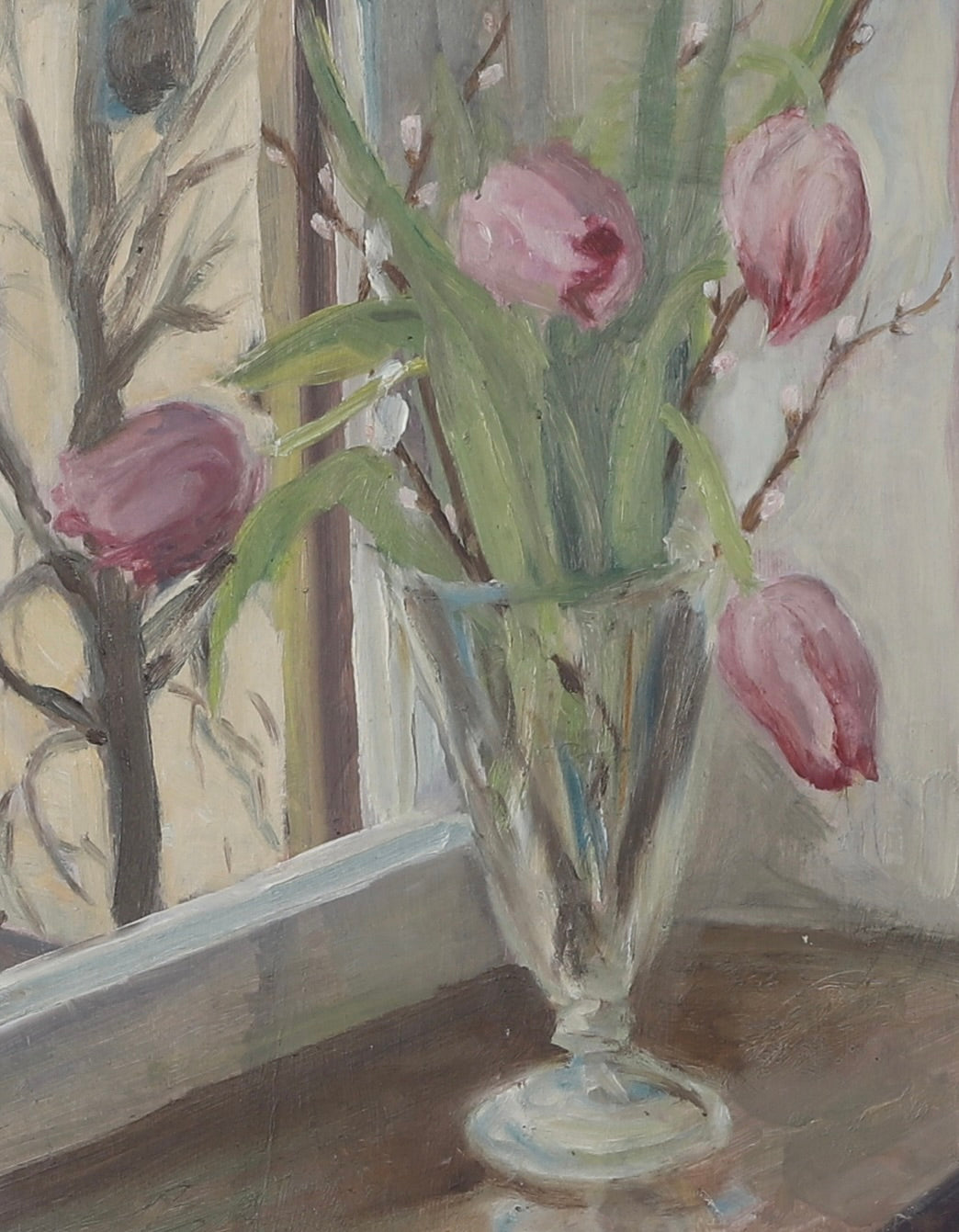 Vintage Art Still Life Mid Century Oil Painting From Sweden