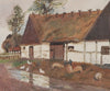 Original Farmhouse Oil Painting Vintage Mid Century From Sweden