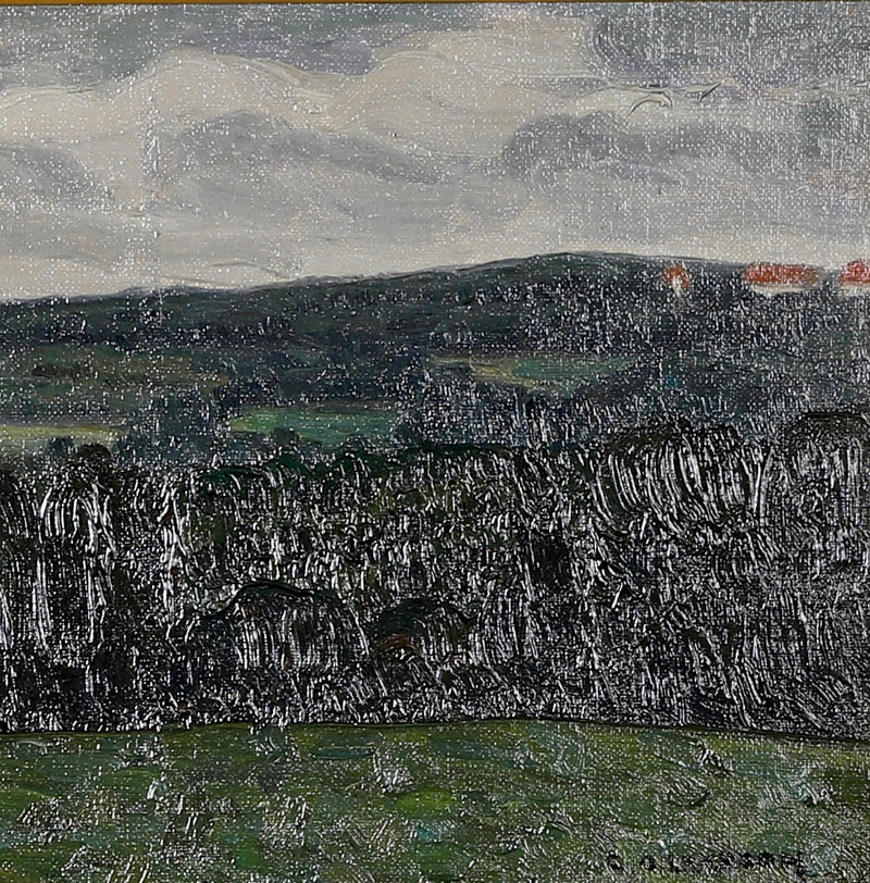 Vintage Art Original Landscape Oil Painting From Sweden C Larsson