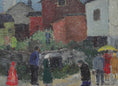 Load image into Gallery viewer, Mid Century Original Cityscape Oil Painting From Sweden
