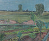 Mid Century Original Vintage Garden Landscape Oil Painting from Sweden