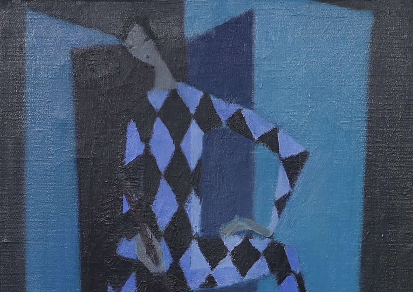 Original Mid Century Portrait Oil Painting From Sweden by F Lundqvist