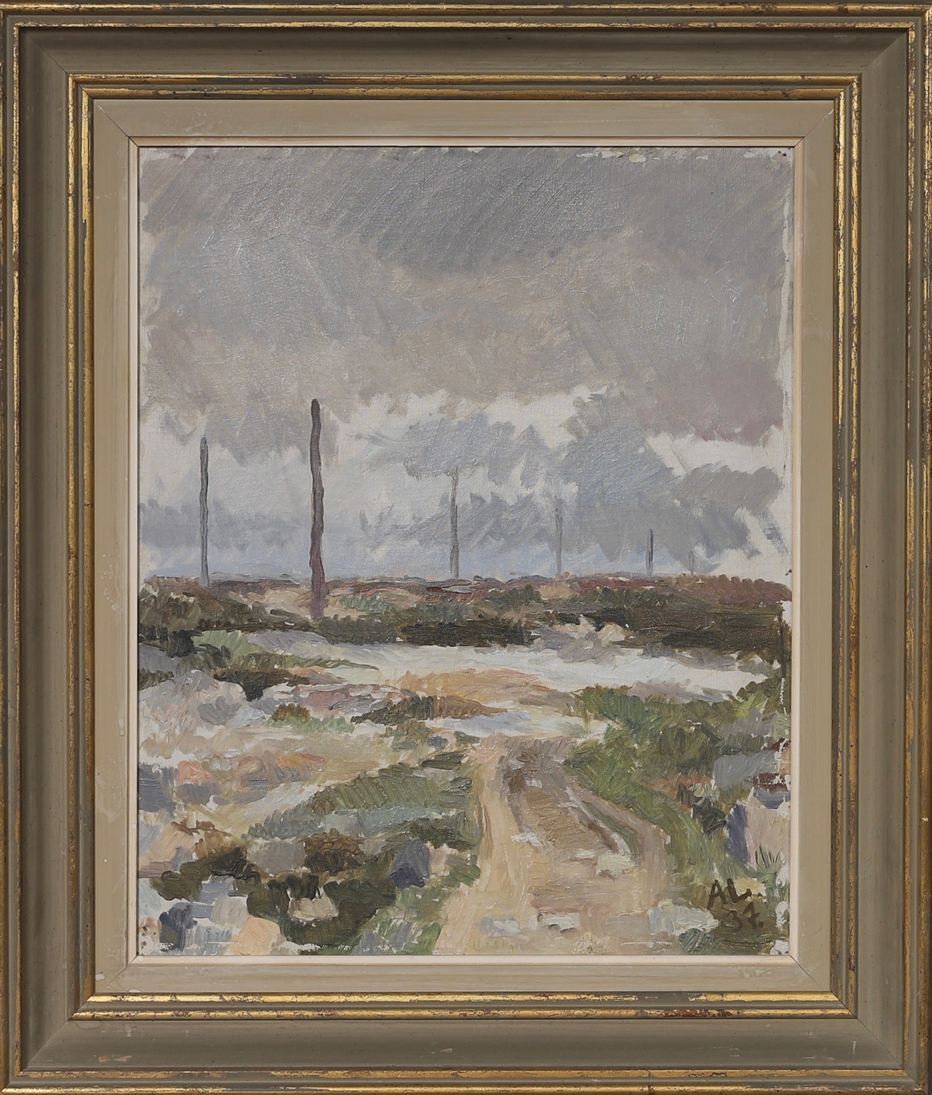 Vintage Landscape Oil Painting From Sweden by A Lindberg