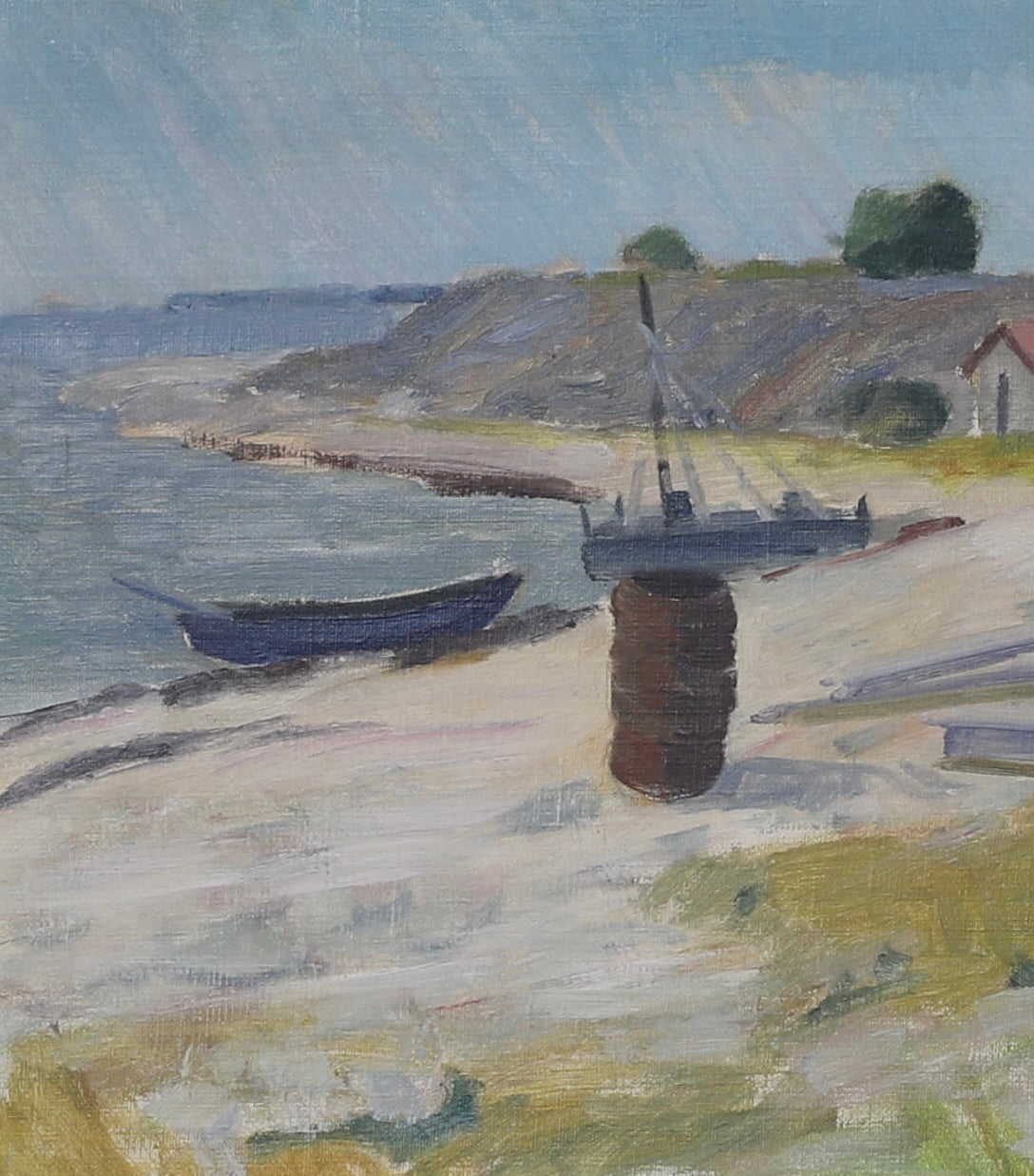 Vintage Coastal Painting by T Nilsson from Sweden