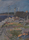 Vinatge Original Coastal Oil Painting From Sweden