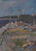 Vinatge Original Coastal Oil Painting From Sweden