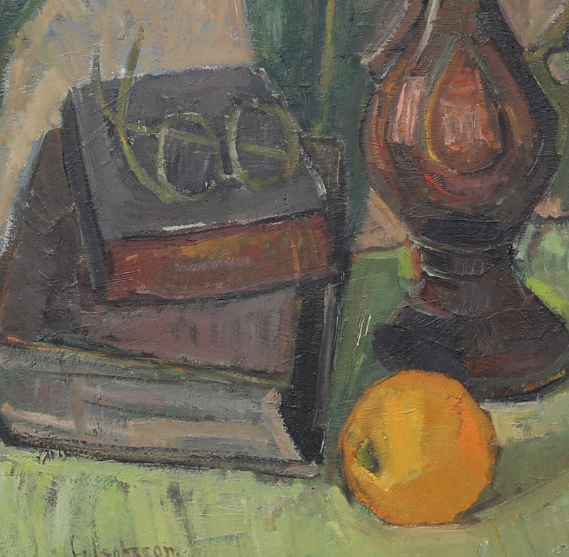 Mid Century Still Life Oil Painting From Sweden by G Isaksson