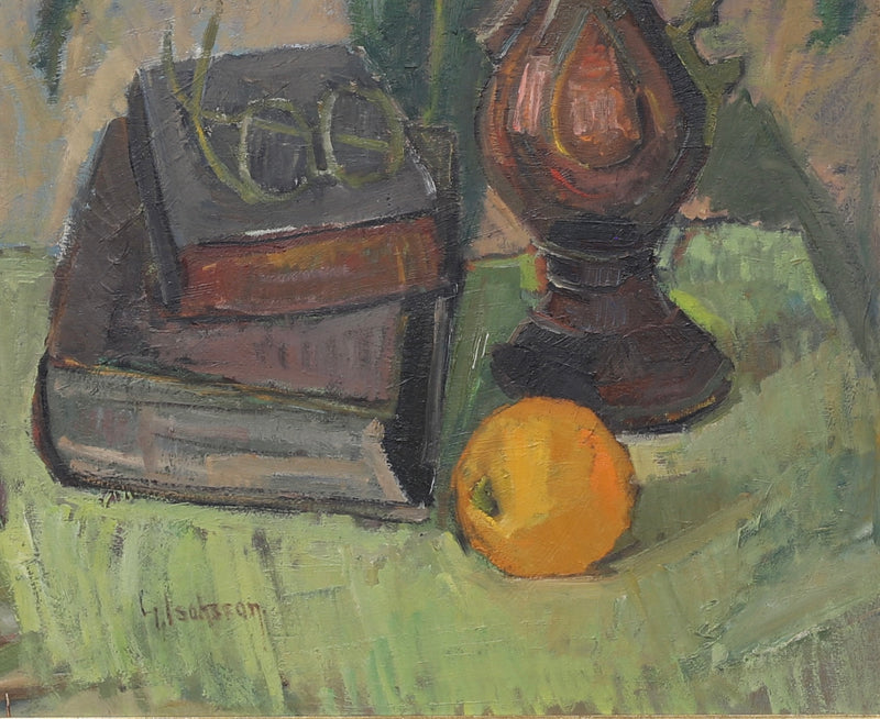 Mid Century Still Life Oil Painting From Sweden by G Isaksson