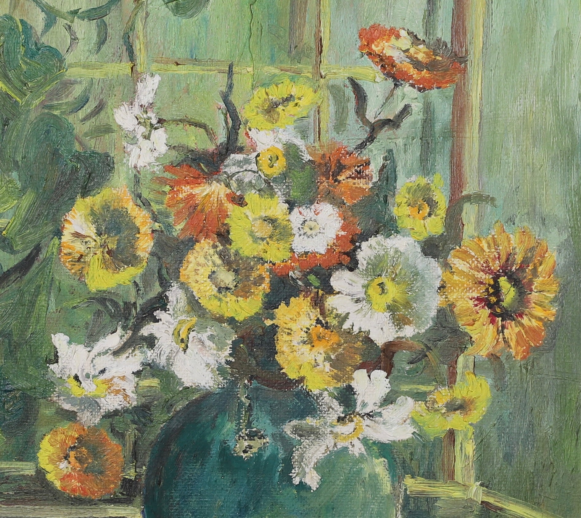 Swedish Vintage Mid Century Art Still Life Oil Painting