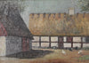 Farmhouse Oil Painting with Chickens From Sweden