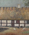 Farmhouse Oil Painting with Chickens From Sweden