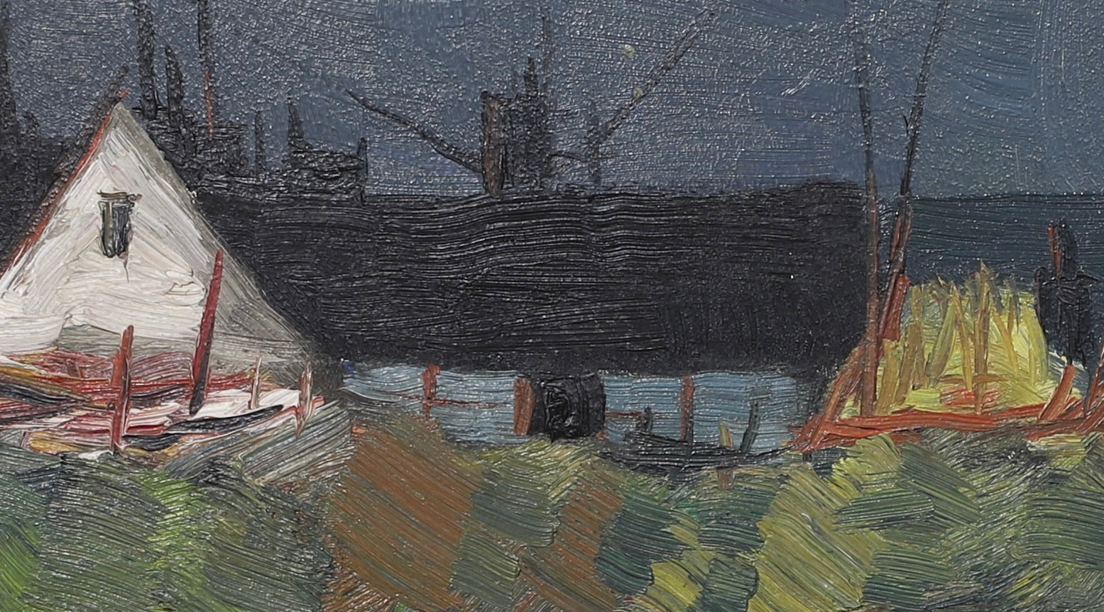 Mid Century Original Oil Painting From Sweden by K Christensen