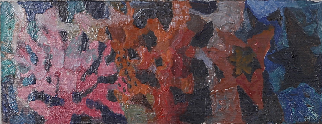 Mid Century Abstract Oil Painting From Sweden