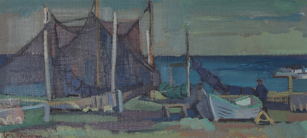 Mid Century Original Coastal Oil Painting From Sweden