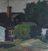 Vintage Mid Century Farmhouse Oil Painting From Sweden by G Isaksson