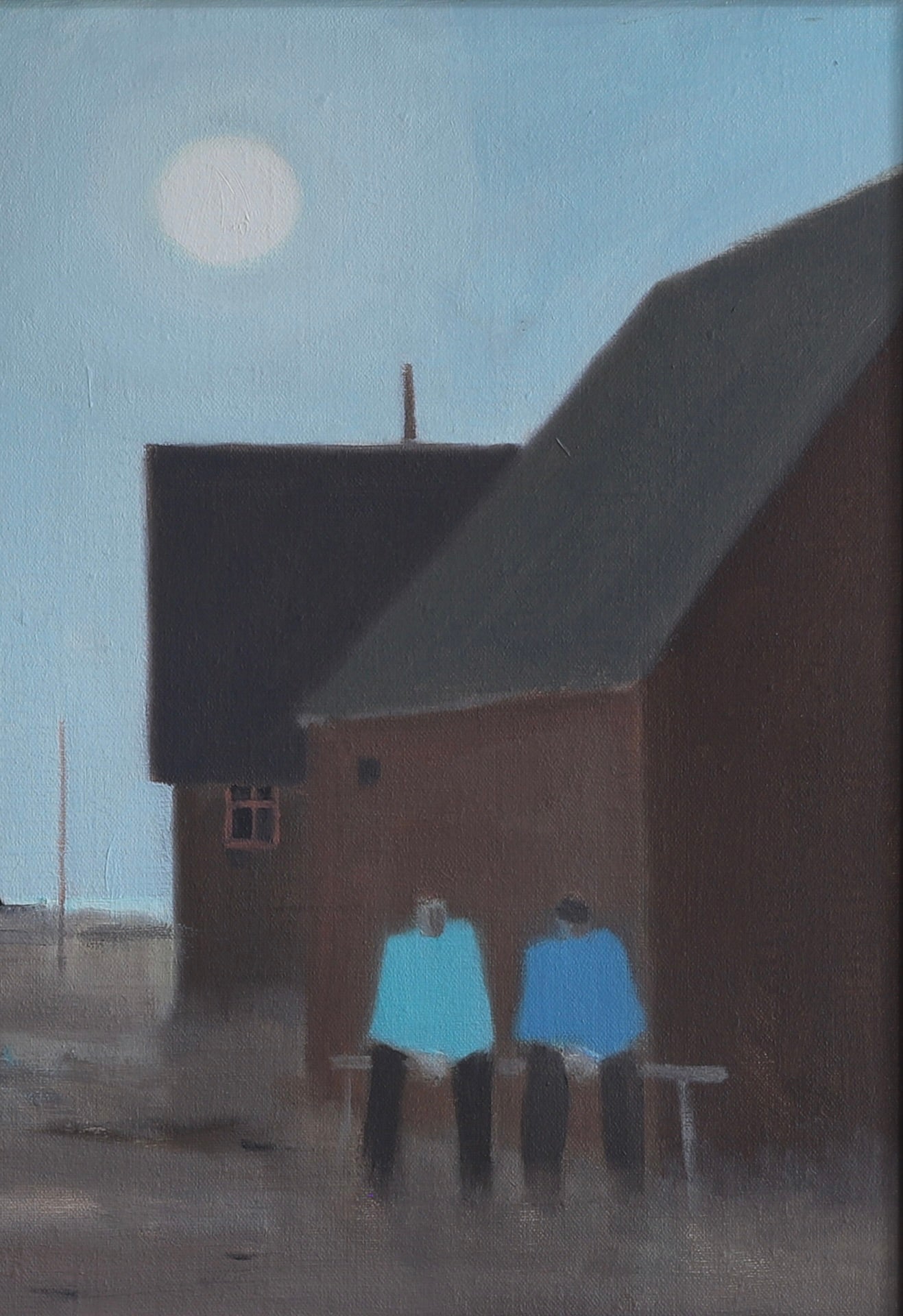 Original Mid Century Oil Painting From Sweden by F Lundqvist