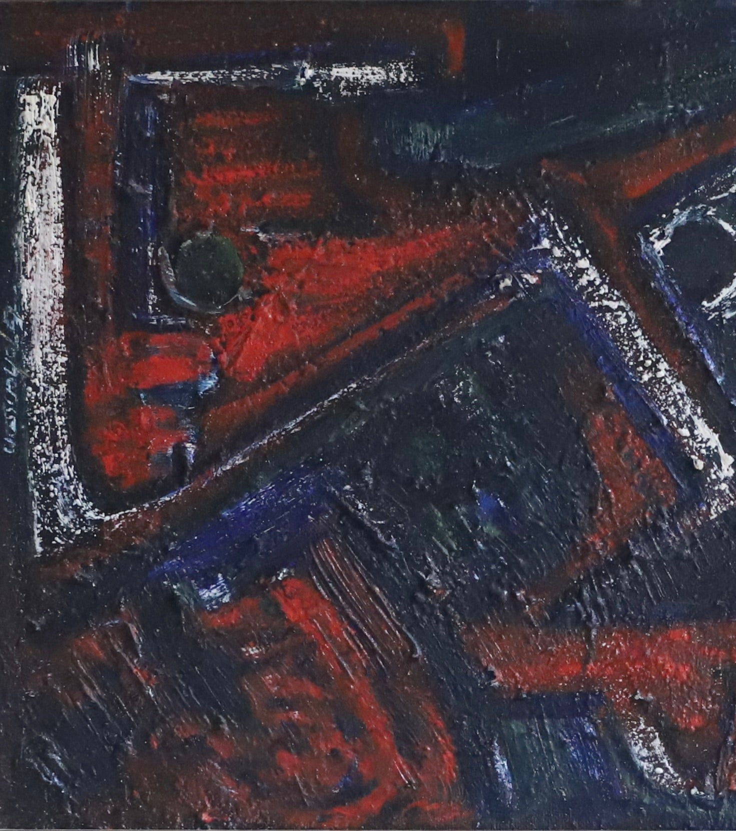 Mid Century Abstract Oil Painting From Sweden