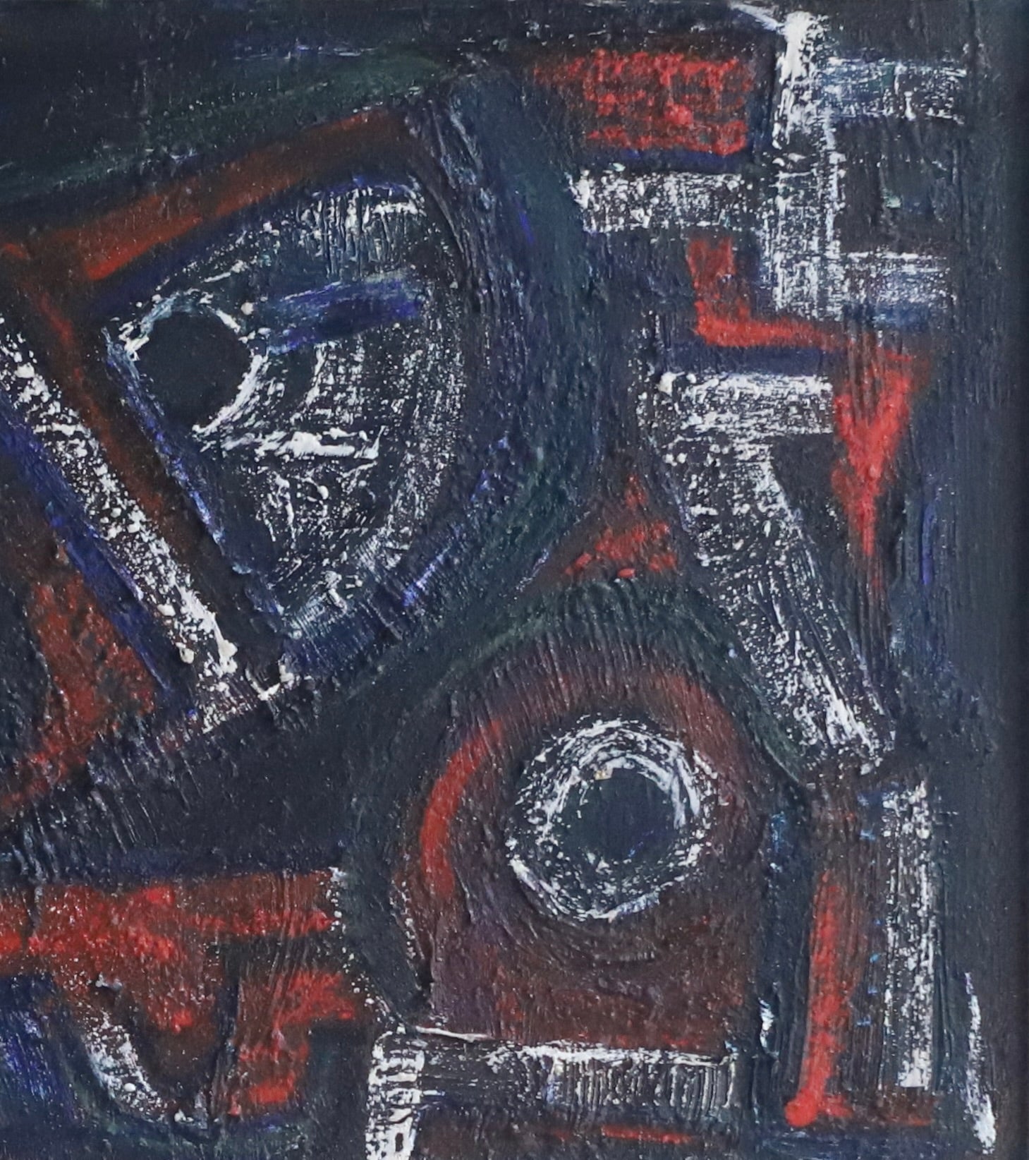Mid Century Abstract Oil Painting From Sweden