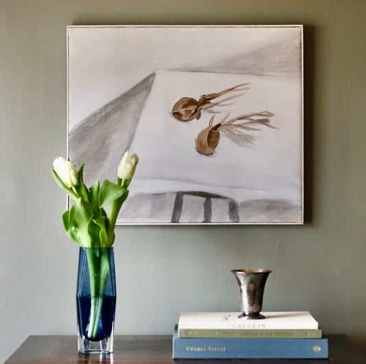 Mid Century Original Vintage Oil Painting By A Erwö Sweden