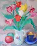 Load image into Gallery viewer, Mid Century Original Still Life Oil Painting By K Ohlsson Sweden

