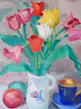 Load image into Gallery viewer, Mid Century Original Still Life Oil Painting By K Ohlsson Sweden
