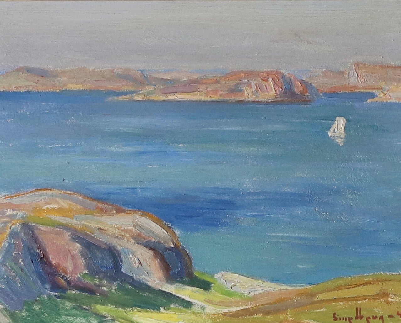 Striking Vintage Coastal Oil Painting From Sweden