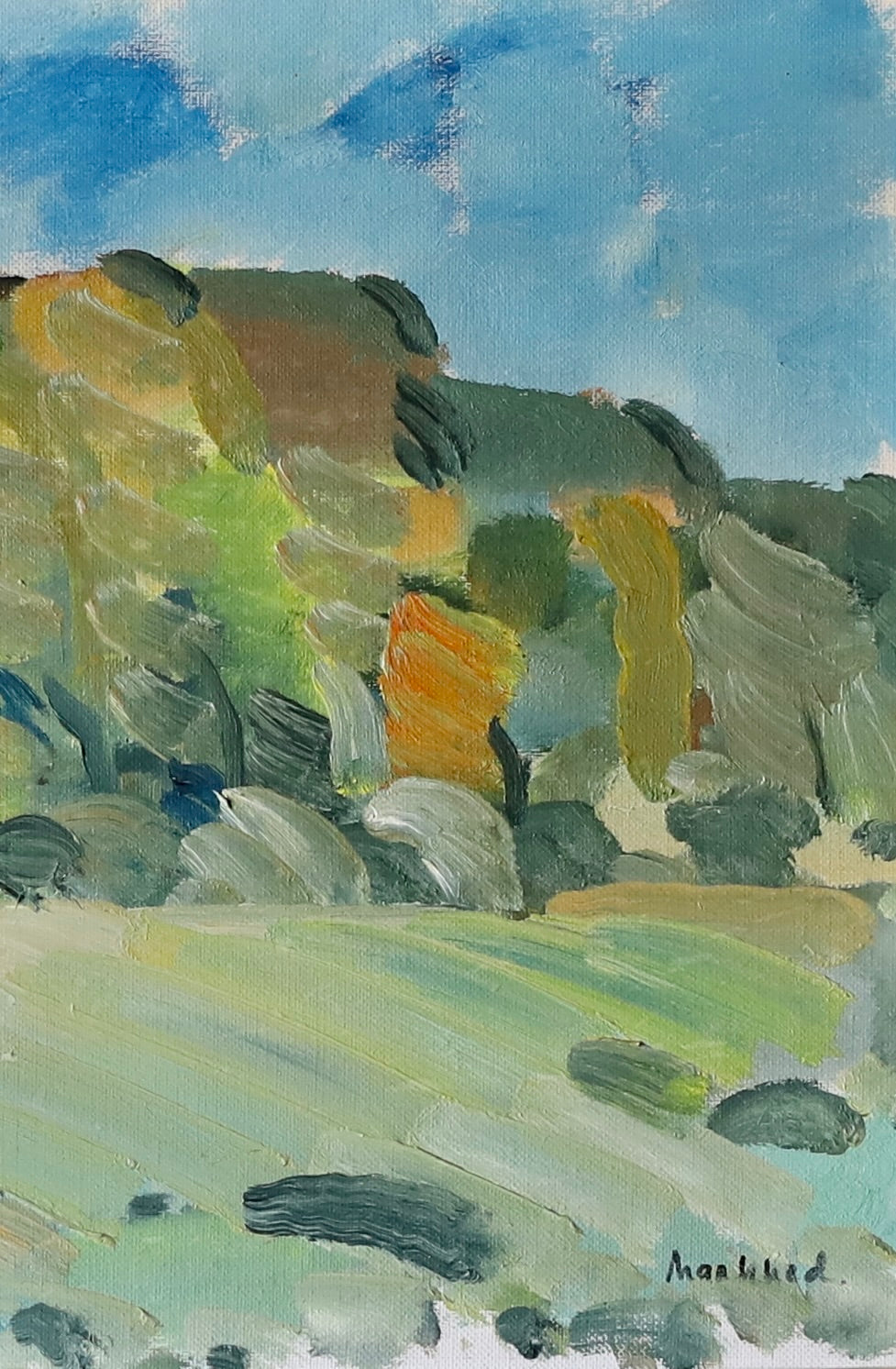 Vintage Original Landscape Oil Painting By S Markhed Sweden