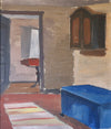 Mid Century Interior Oil Painting From Sweden