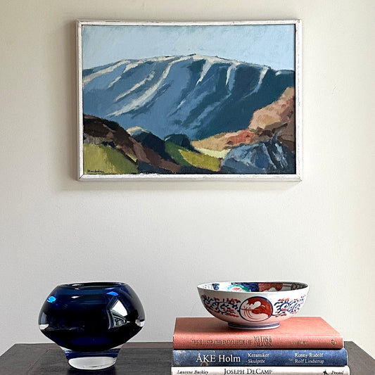 Vintage Art Room Mid Century Original Oil Painting from Sweden