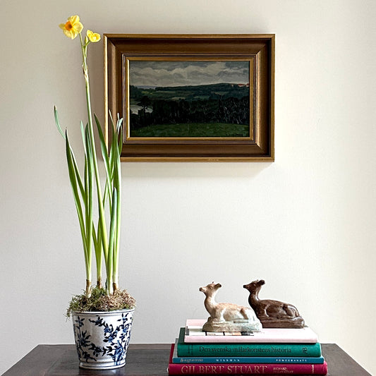 Vintage Art Original Landscape Oil Painting From Sweden C Larsson