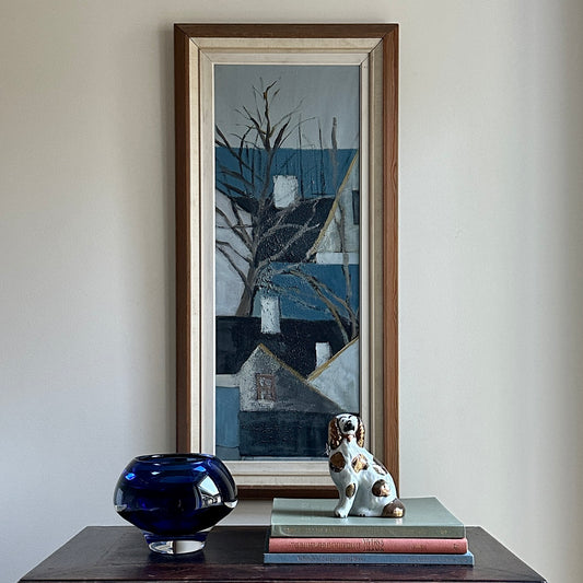 Mid Century Original Oil Painting From Sweden by K Christensen