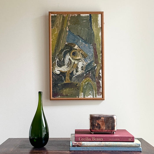 Mid Century Original Still Life Oil Painting From Sweden